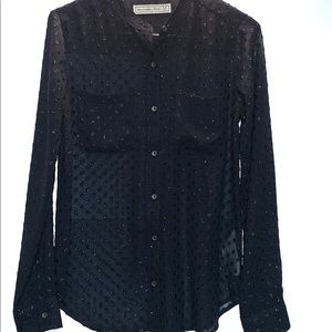 A&F | Sheer Polka Dot Button Down Blouse